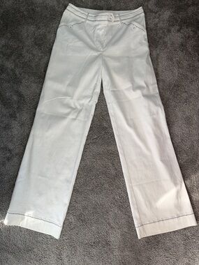 SPANNER White Tailored Waistband Trousers